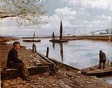 Charles Spencelayh Snodland Ferry, Kent painting
